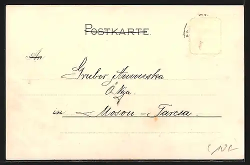 Lithographie München, Teilansicht, Frauenkirche