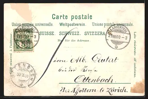 Lithographie Bern, Blick in den Bärengraben