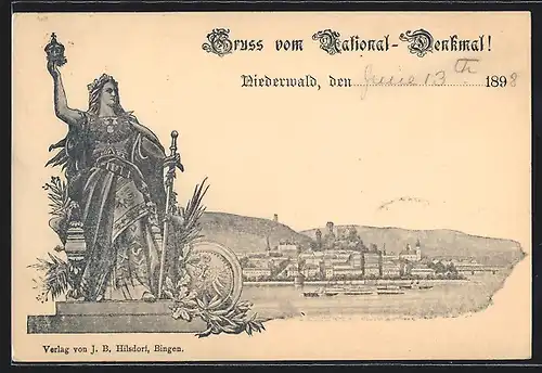 AK Niederwald, Blick auf das National-Denkmal