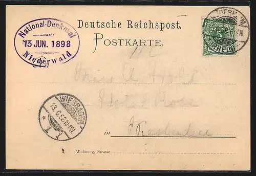 AK Niederwald, Blick auf das National-Denkmal