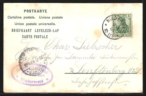 Lithographie Gruss vom National-Denkmal