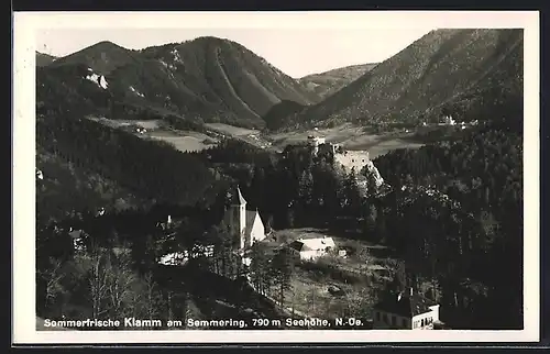 AK Breitenstein, Klamm am Semmering, Kirche mit Burg