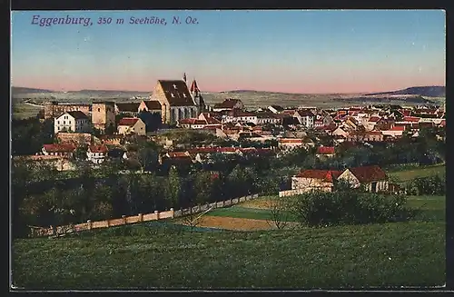 AK Eggenburg, Teilansicht mit Kirche