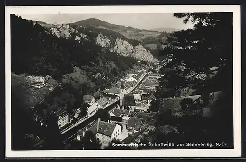 AK Schottwien am Semmering, Teilansicht mit Kirche