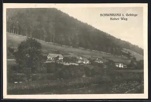 AK Schwarzau i. Gebirge, Ortsansicht am hohen Weg