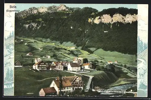 AK Stein, Teilansicht mit Fluss aus der Vogelschau