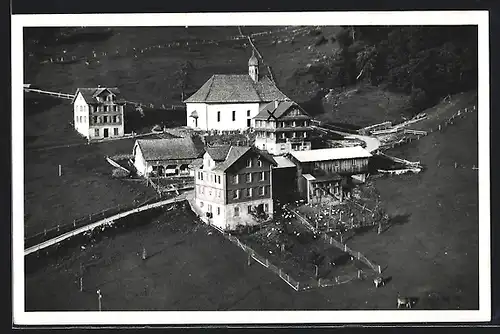AK Riemenstalden, Gasthaus zum Kaiserstock aus der Vogelschau