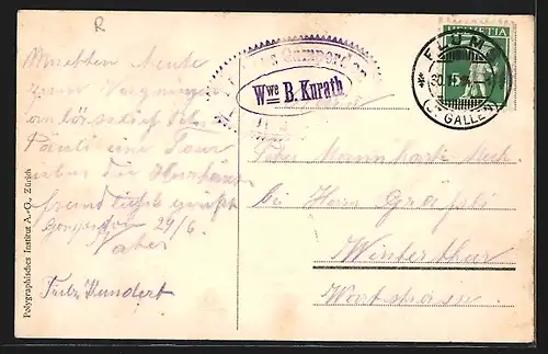 AK Flumserberg, Aufstieg zum Kurhaus Alp Gamperdon