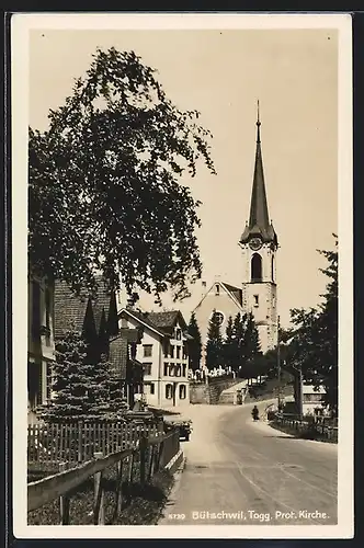 AK Bütschwil /Togg., Prot. Kirche, Strassenpartie