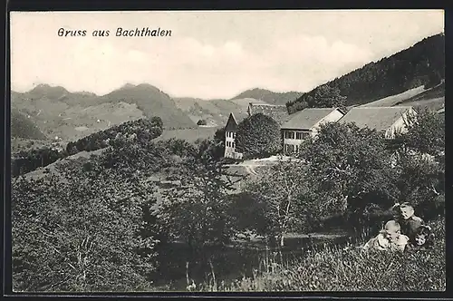 AK Bachthalen, Ortsansicht aus der Vogelschau