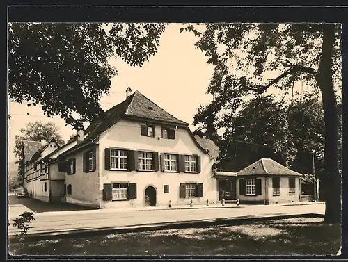 AK Riehen, Wettsteinhaus mit Strassenpartie