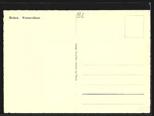 AK Riehen, Wettsteinhaus mit Strassenpartie