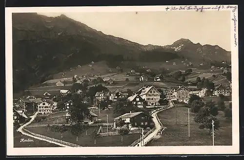 AK Amden, Ortspartie mit Strassen