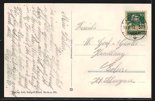 AK Stein a. Rh., Hotel Rheinfels