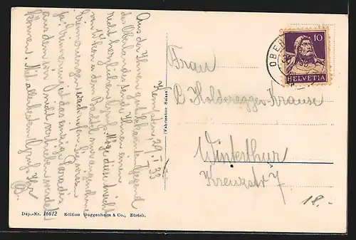 AK Wetzikon, Teilansicht mit Kirche