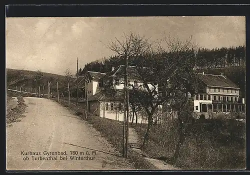 AK Turbenthal bei Winterthur, Kurhaus Gyrenbad mit Strassenpartie