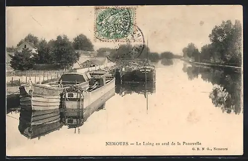 AK Nemours, Le Loing en aval de la Passerelle