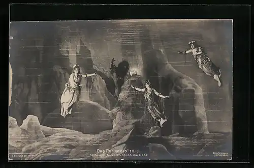 AK Bayreuth, Das Rheingold, I. Bild, Alberich: So verfluch ich die Liebe