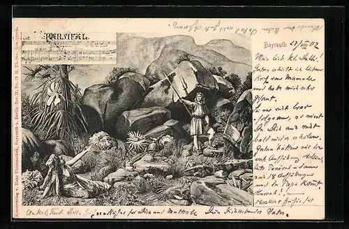 Künstler-AK Bayreuth, Szene aus Parsifal