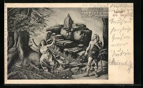 AK Bayreuth, 1876-1901, Szene aus dem Siegfried