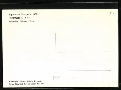 AK Bayreuth, Festspiele 1958, Lohengrin I. Akt