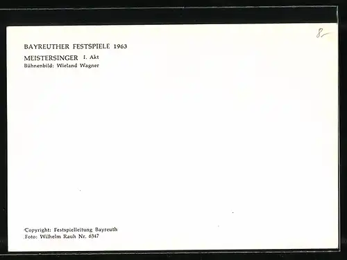 AK Bayreuth, Festspiele 1963, Meistersinger I. Akt