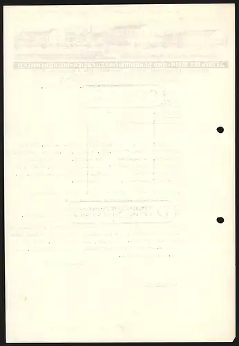 Rechnung Neckargemünd 1931, Wein- und Schaumweinkellerei J. F. Menzer, Blick auf die Werksanlagen der Fabrik