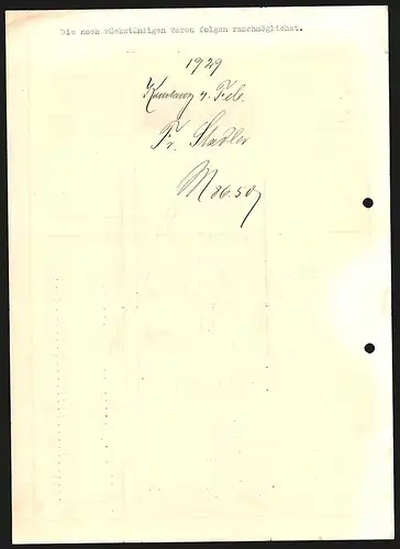 Rechnung Konstanz 1929, Papier-Waren-Fabrik Fried. Stadler, Werksgebäude, Rg. an Gustav Rudigier aus Grafenhausen