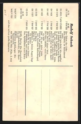 AK Opernsänger Rudolf Schock im Porträt, mit original Autograph