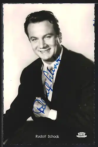 AK Opernsänger Rudolf Schock in Die Stimme der Sehnsucht, mit original Autograph