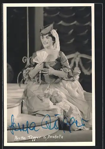 AK Opernsängerin Hertha Töpper als Dorabella, mit original Autograph