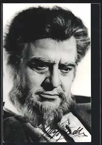 AK Opernsänger Giuseppe Taddei schaut nach unten, mit original Autograph
