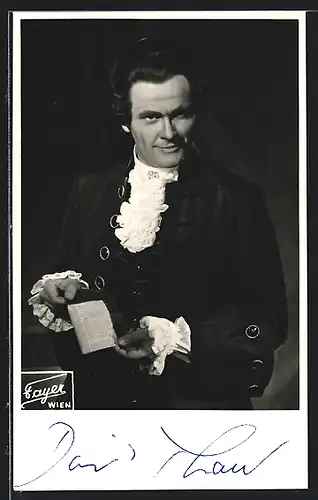 AK Opernsänger David Thaw mit Zeitungsartikel, mit original Autograph