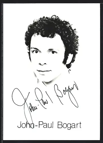 AK Opernsänger John-Paul Bogart mit schwarzen Locken, mit original Autograph