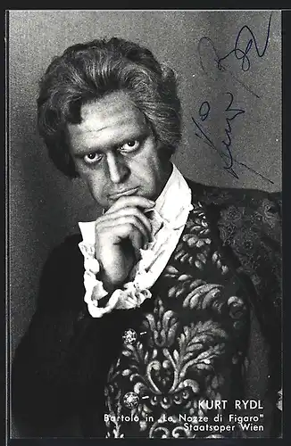 AK Opernsänger Kurt Rydl als Bartolo in Le Nozze di Figaro, mit original Autograph
