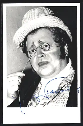 AK Opernsänger Friedrich Nidetzky mit Brille, mit original Autograph