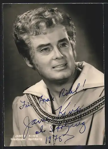 AK Opernsänger James King von der Staatsoper Hamburg, mit original Autograph