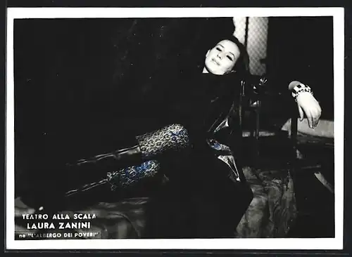 AK Opernsängerin Laura Zanini in L`Albergo dei Poveri, mit original Autograph