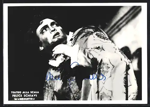 AK Opernsänger Felice Schiavi in Rigoletto, mit original Autograph