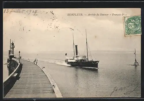 AK Honfleur, Arrivée du Steamer Francois-Ier