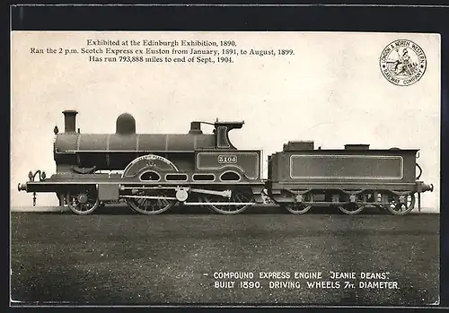 AK Compound Eypress Engine Jeanie Deans, englische Eisenbahn