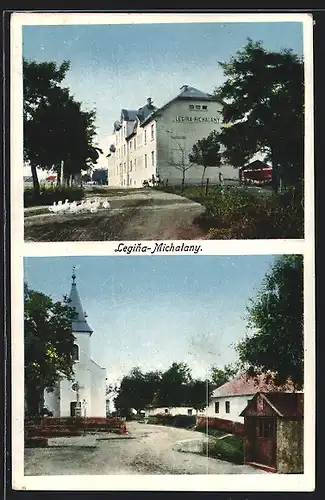 AK Legina-Michalany, Blick auf grosses Gebäude