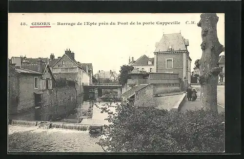 AK Gisors, Barrage de l`Epte près du Pont de la porte Cappeville