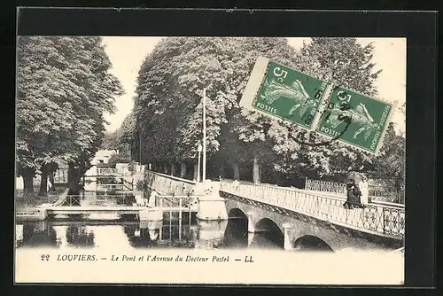 AK Louviers, Le Pont et l`Avenue du Docteur Postel