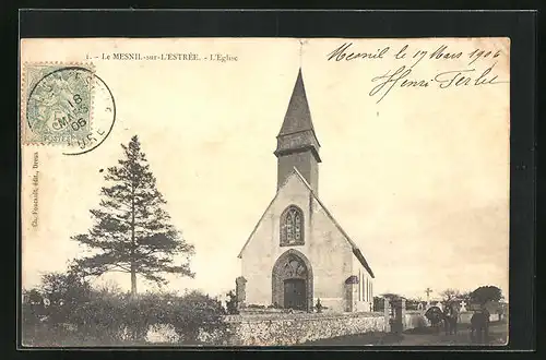 AK Mesnil-sur-L`Estrée, L`Eglise, Blick auf die Kirche
