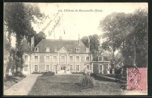 AK Marcouville, Chateau, Blick auf das Schloss mit Garten