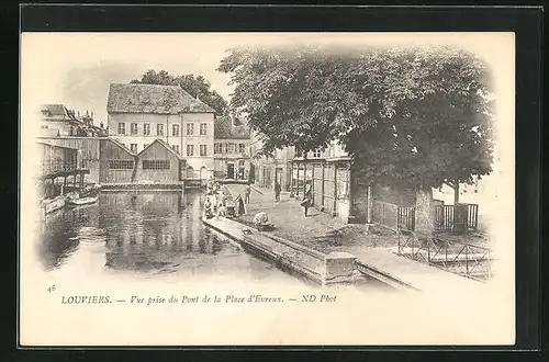 AK Louviers, vue prise du Pont de la Place d`Evreux