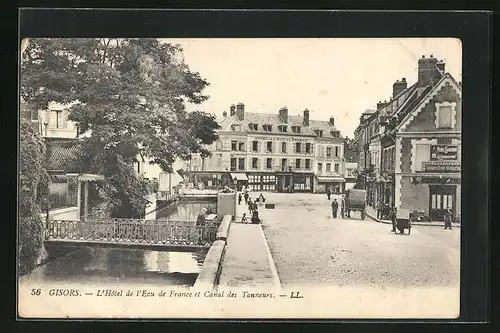 AK Gisors, L`Hotel de l`Ecu de France et Canal des Tanneurs