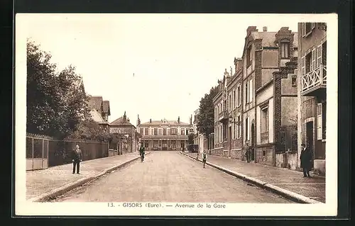 AK Gisors, Avenue de la Gare, Strassenpartie, Ortspartie