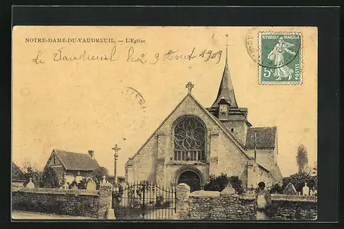 AK Notre-Dame-Du-Vaudreuil, Vue et l'Eglise